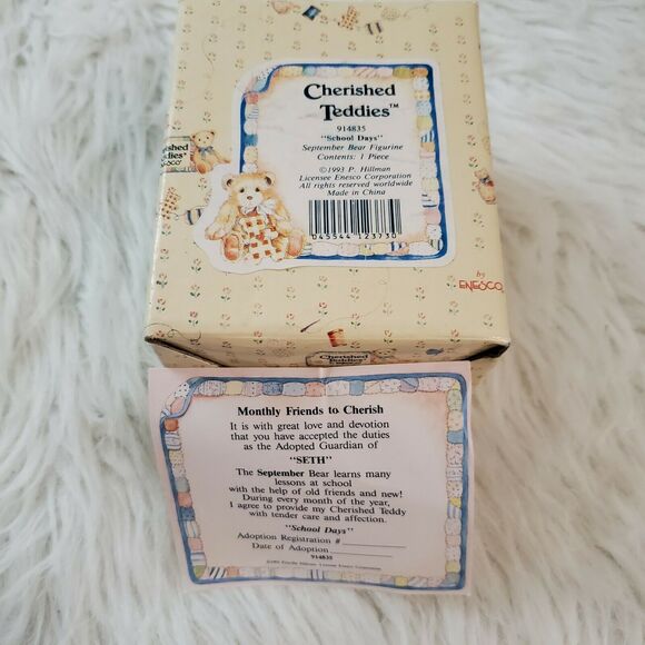Cherished Teddies 1993 Bear Figurine School Days - Picture 3 of 7